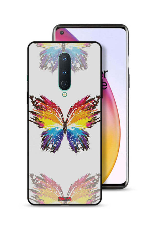 غطاء حماية لهاتف OnePlus 8، فن رقمي، خلفية بسيطة، فراشة، بساطة