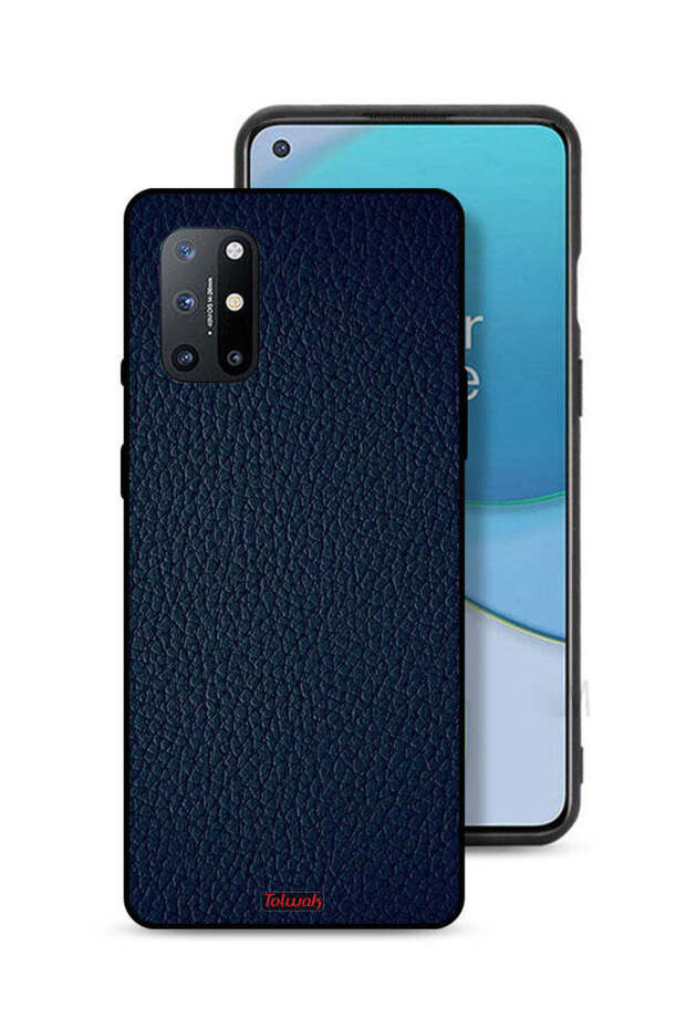 غطاء حماية جلدي بنقشة جلد البقر لهاتف OnePlus 8T Plus 5G