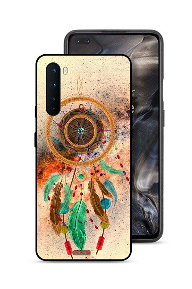 غطاء حماية لهاتف OnePlus Nord بتصميم ريش ماندالا معلق