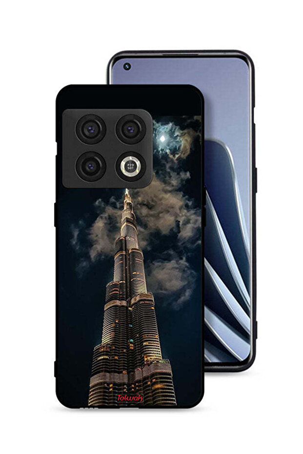 غطاء حماية لهاتف OnePlus 10 Pro 5G برسومات برج خليفة في الليل