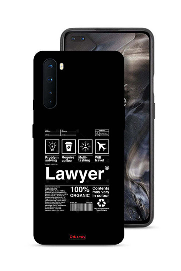 غطاء حماية لهاتف OnePlus Nord بملصق محامٍ