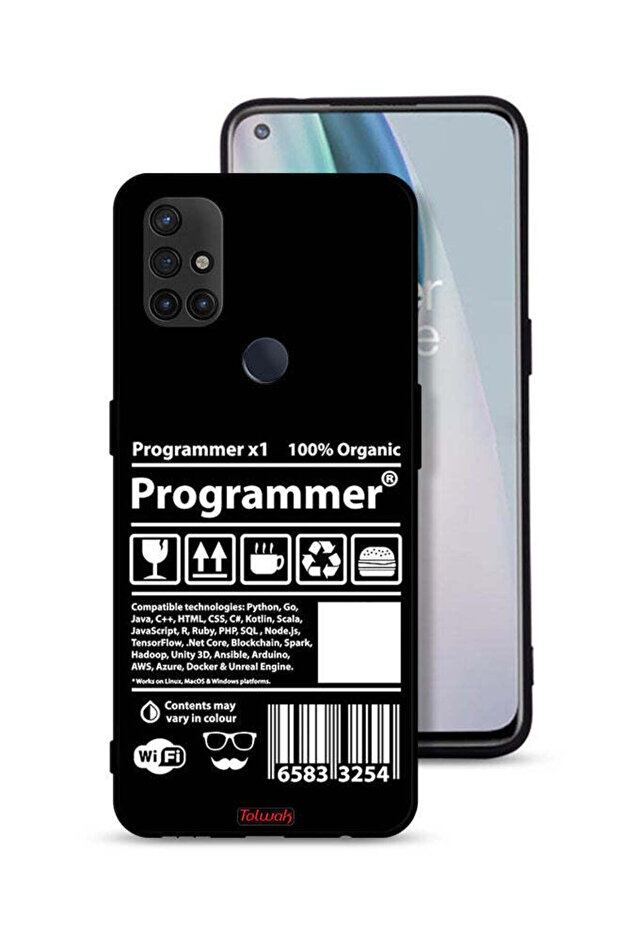 غطاء حماية وملصق مبرمج لهاتف OnePlus Nord N10 5G