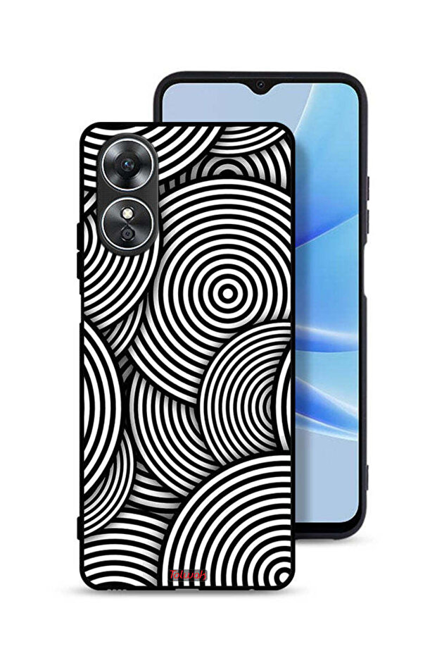 غطاء حماية لهاتف Oppo A17 بنمط دوائر وهمية