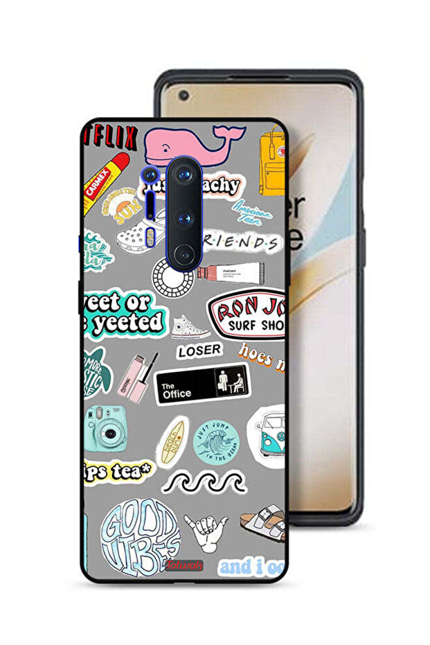 غطاء حماية لهاتف OnePlus 8 Pro بملصقات Good Vibes