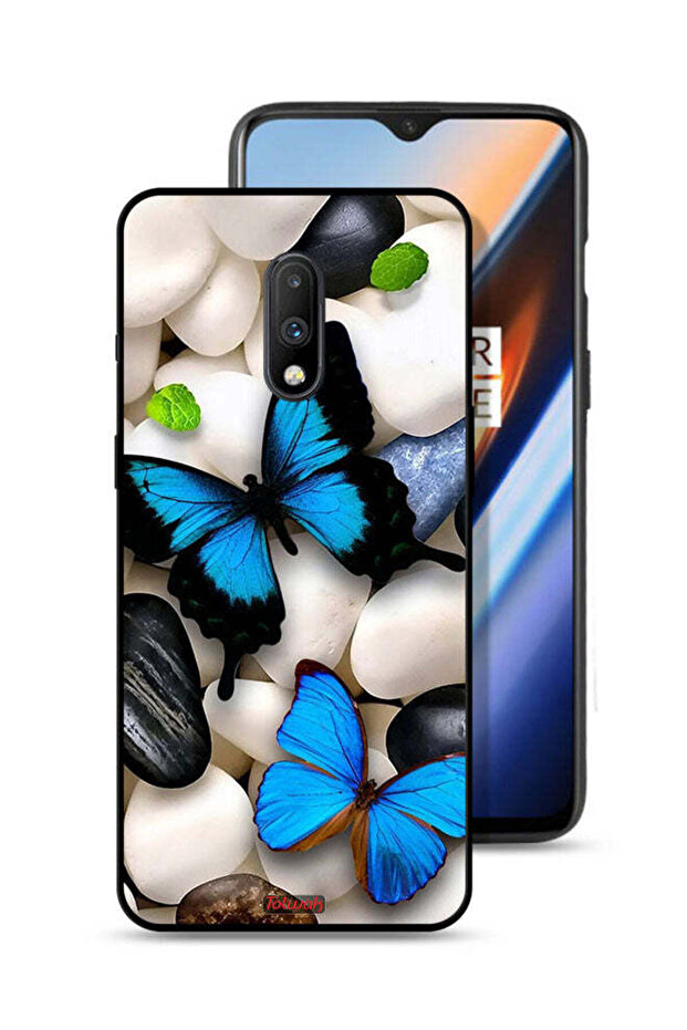 OnePlus 7 Protective Case Cover Butterflies On Stones