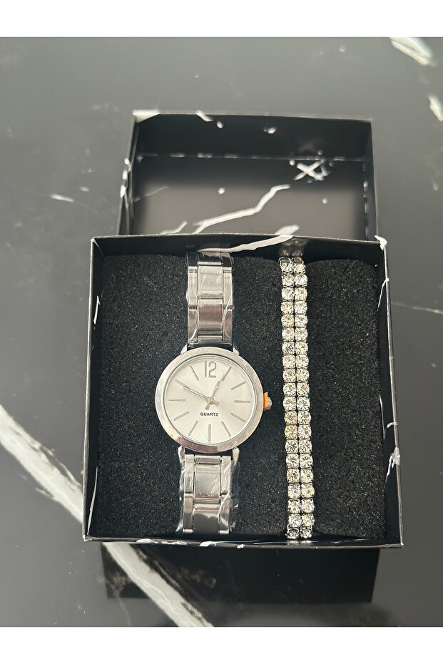 Çelik Bileklik Saat Set - 1