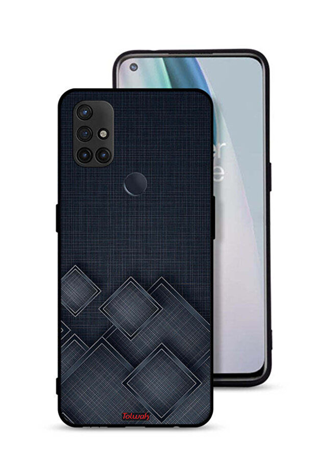 غطاء حماية لهاتف OnePlus Nord N10 5G بنقشة مربعات على القماش