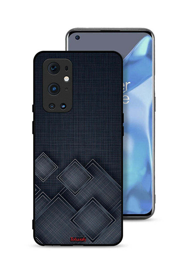 غطاء حماية لهاتف OnePlus 9 Pro 5G بنقشة مربعات على القماش