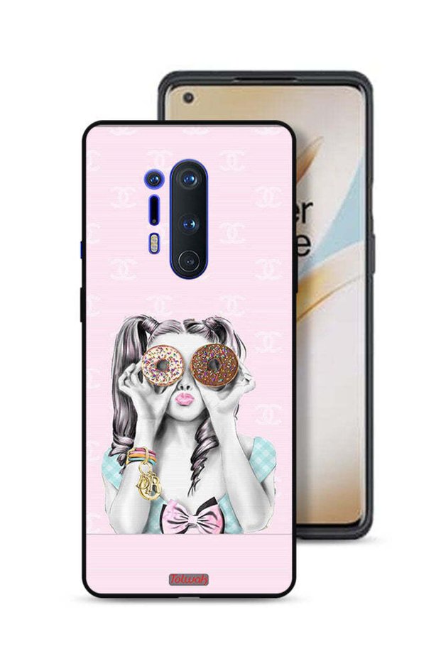 غطاء حماية لهاتف OnePlus 8 Pro يحمل قطعتين من الدونات