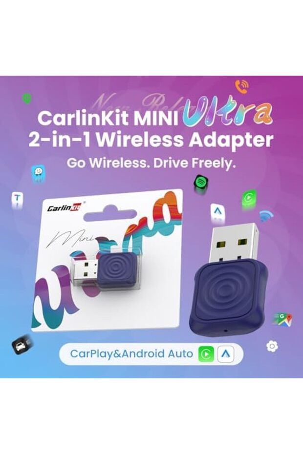 MINI Wireless CarPlay Android Auto Adapter, Ultra Series, Easy to Hide, Stable Connection, - 2