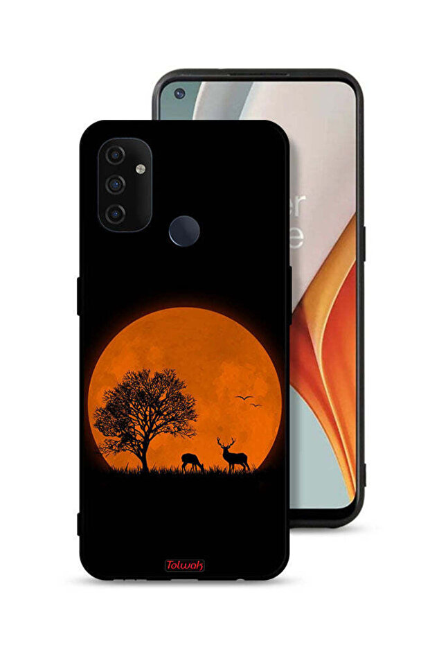 غطاء حماية لهاتف OnePlus Nord N100 بفن القمر المسائي