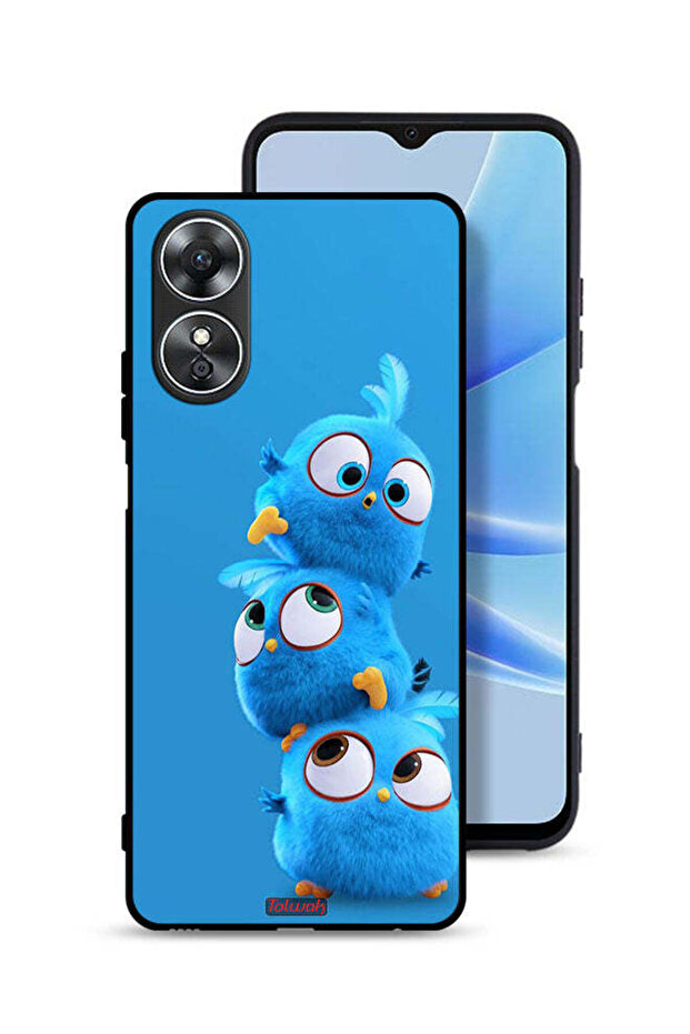 غطاء حماية لهاتف Oppo A17 بنقشة طيور لطيفة