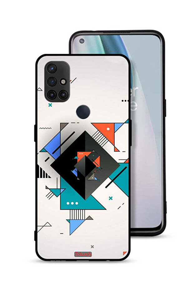 غطاء حماية لهاتف OnePlus Nord N10 5G بأشكال مربعة ومثلثة ونمط تجريدي