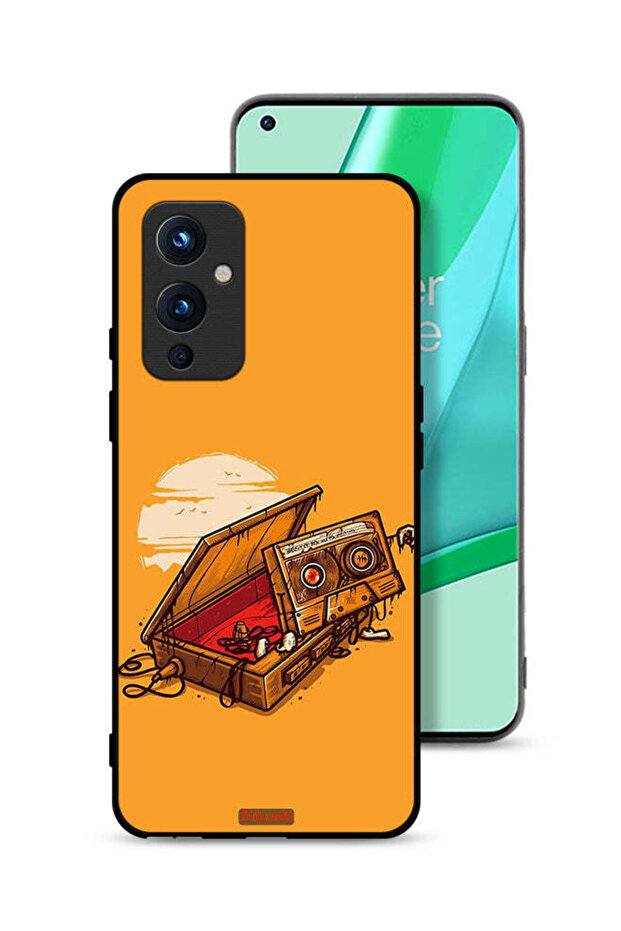 غطاء حماية لهاتف OnePlus 9 5G مع فن الكاسيت والشريط اللاصق