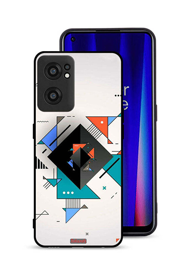 غطاء حماية لهاتف OnePlus Nord CE 2 5G بأشكال مربعة ومثلثة ونمط تجريدي