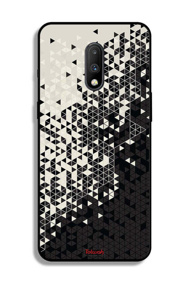 غطاء حماية لهاتف OnePlus 7 بنمط مثلث فني رقمي - 2