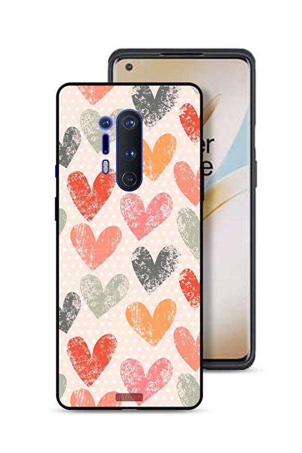 غطاء حماية لهاتف OnePlus 8 Pro برسومات قلوب فنية