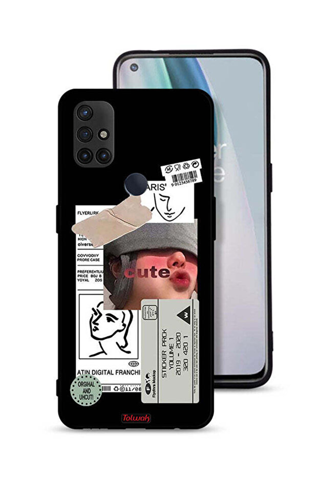 غطاء حماية لهاتف OnePlus Nord N10 5G بملصق لطيف