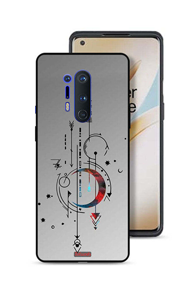 غطاء حماية لهاتف OnePlus 8 Pro بنمط فني من القمر والسهام