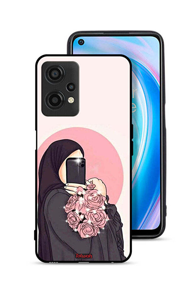 غطاء حماية لهاتف OnePlus Nord CE 2 Lite 5G مع فن التقاط صور سيلفي أثناء حمل الزهور