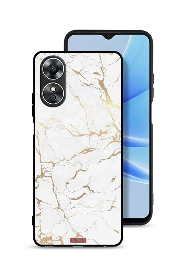 غطاء حماية لهاتف Oppo A17 بنمط رخامي - 1