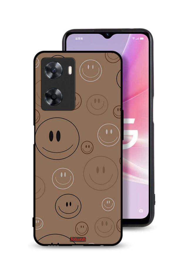 غطاء حماية لهاتف Oppo A77s بنقشة وجوه مبتسمة - 1