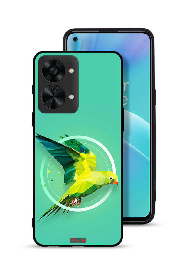 غطاء حماية لهاتف OnePlus Nord 2T 5G بطبعة فن تجريدي ببغاء