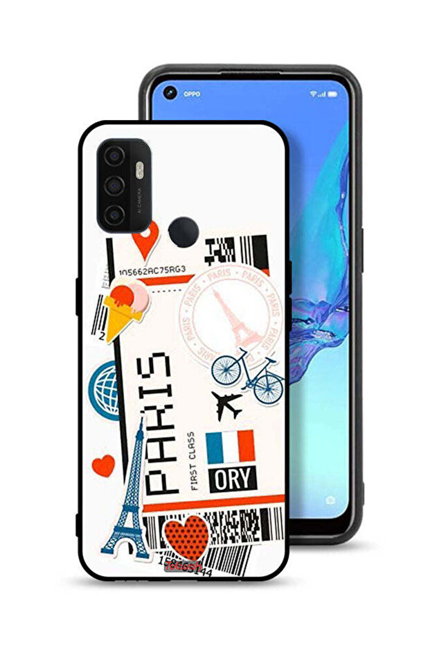 غطاء حماية لهاتف Oppo A32 - ملصق باريس
