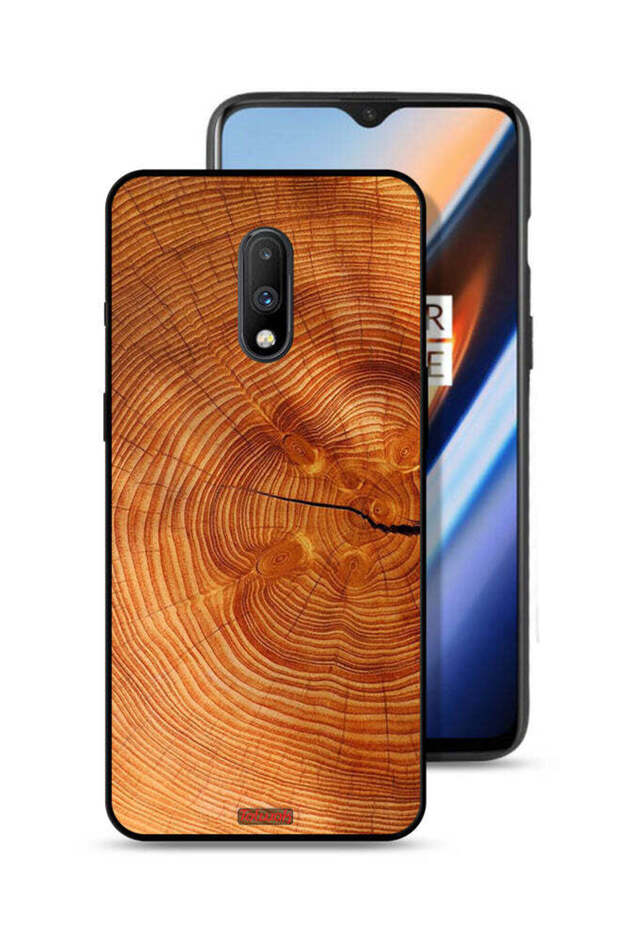 OnePlus 7 Protective Case Cover Crack Wood