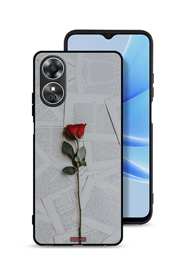 غطاء حماية لهاتف Oppo A17 وردي على ورق