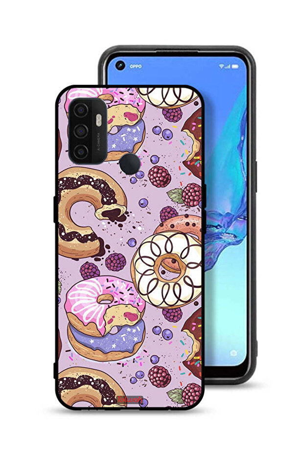 غطاء حماية لهاتف Oppo A53s برسومات دونات فنية