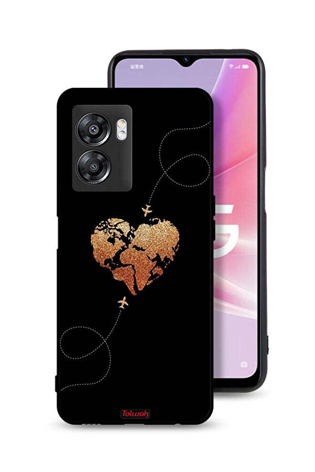 Oppo A57 5G Protective Case Cover Airplanes Touching Heart
