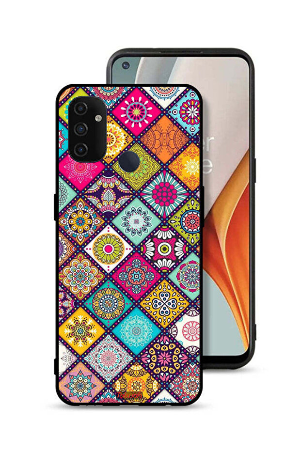 غطاء حماية لهاتف OnePlus Nord N100 بنقشة مربعات ماندالا
