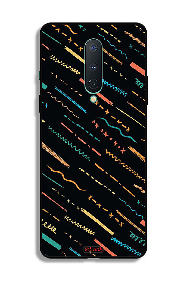 غطاء حماية لهاتف OnePlus 8 بنمط خطوط تجريدية X - 2