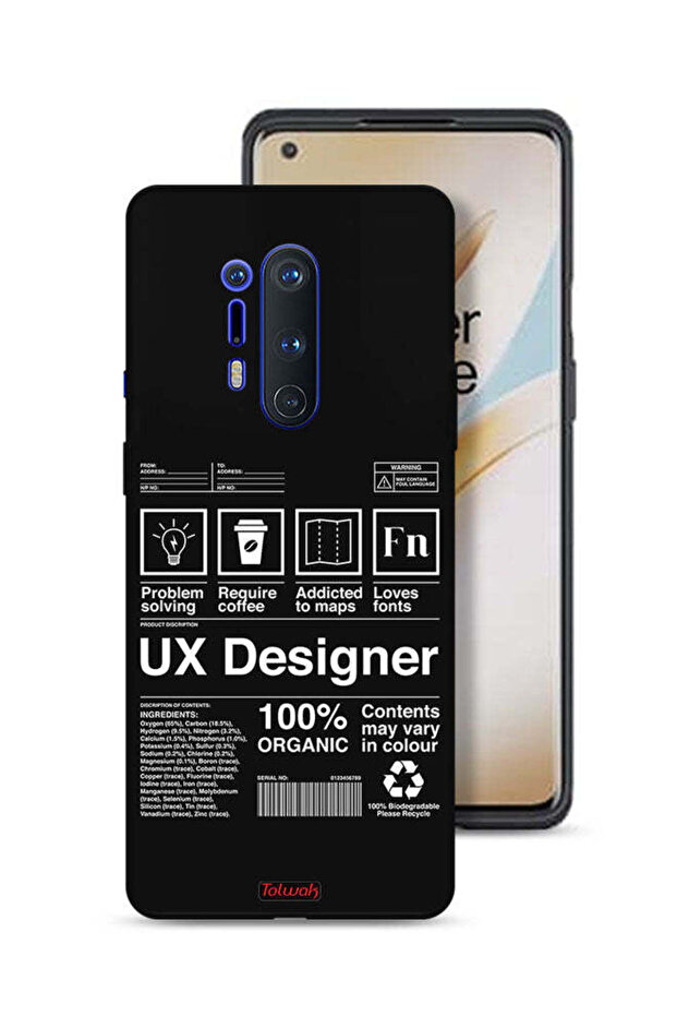 غطاء حماية لهاتف OnePlus 8 Pro، ملصق مصمم تجربة المستخدم