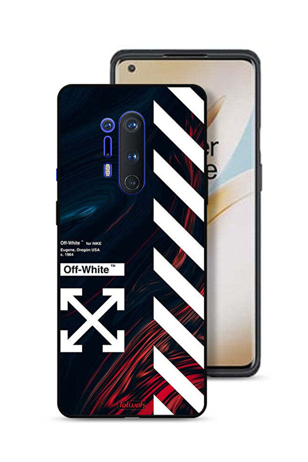 غطاء حماية لهاتف OnePlus 8 Pro، ملصق أبيض عاجي
