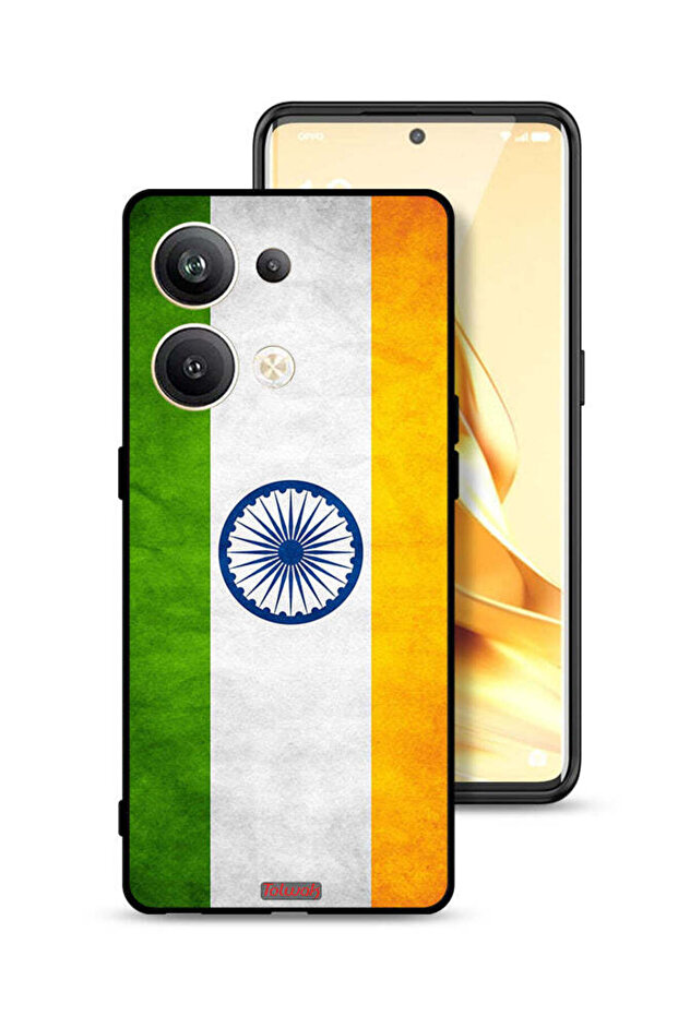 غطاء حماية لهاتف Oppo Reno9 Pro Plus 5G بطبعة علم هندي مضيء