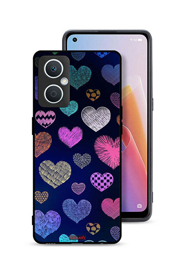 غطاء حماية لهاتف Oppo A96 5G (الصين) بنقشة قلوب داجا