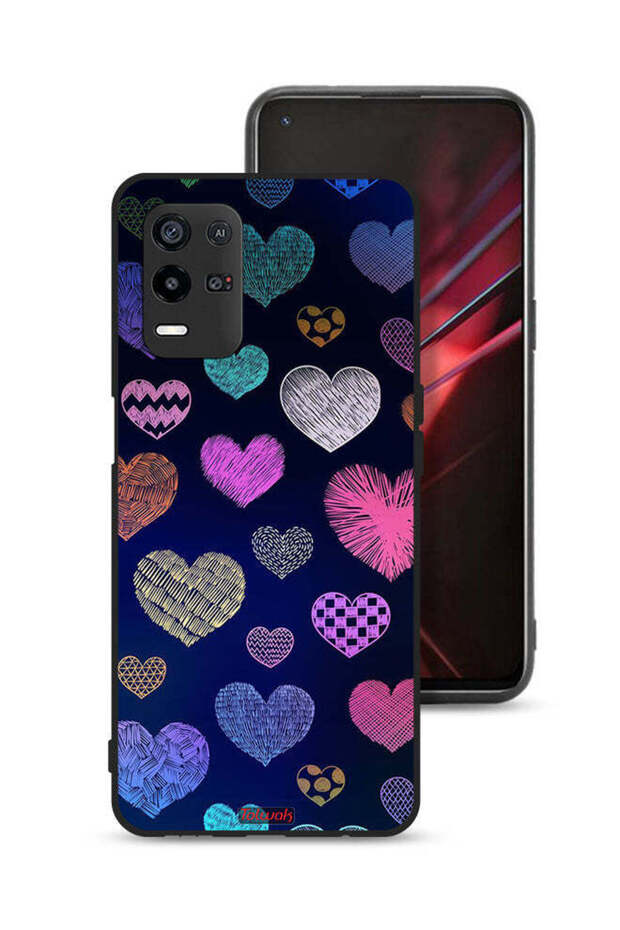 غطاء حماية لهاتف Oppo K9x بنقشة قلوب داجا