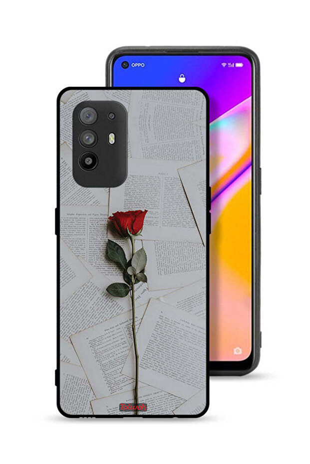 غطاء حماية لهاتف Oppo A95 5G وردي على ورق