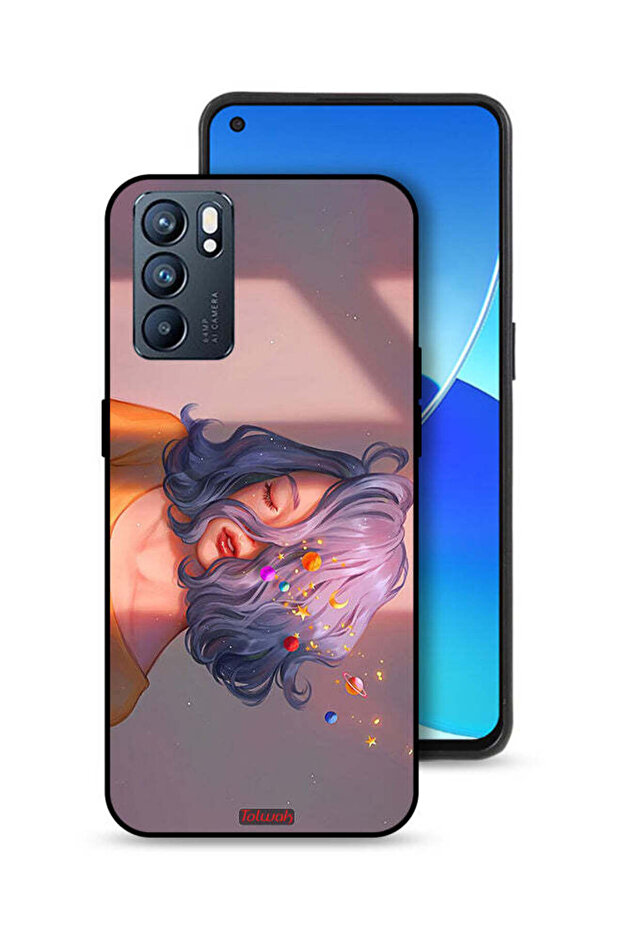 Oppo Reno6 5G Protective Case Cover Girl And Space Art