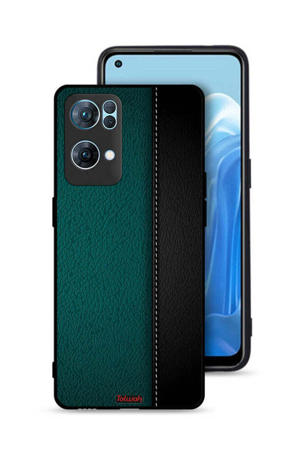 غطاء حماية جلدي بنمط هندسي لهاتف Oppo Reno7 Pro 5G - 1