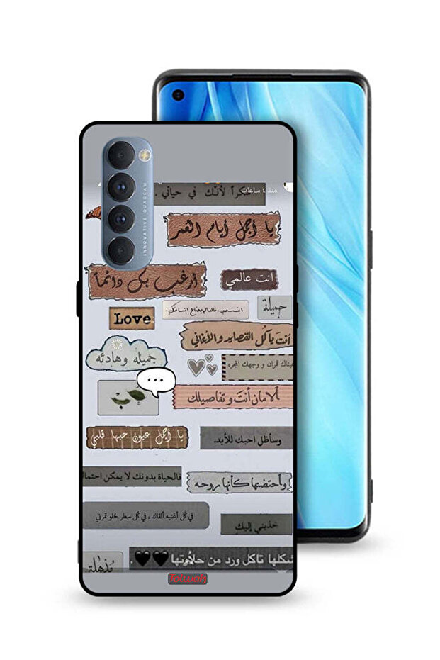 غطاء حماية لهاتف Oppo Reno4 Pro 4G بعبارات حب باللغة العربية