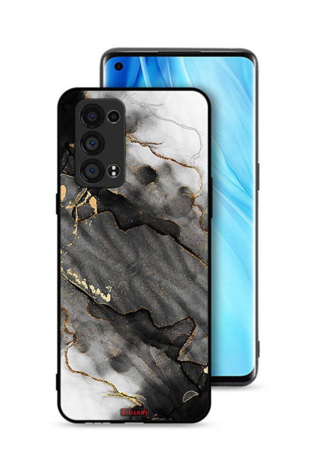 غطاء حماية لهاتف Oppo Reno6 Pro Plus 5G بلون رخامي لامع