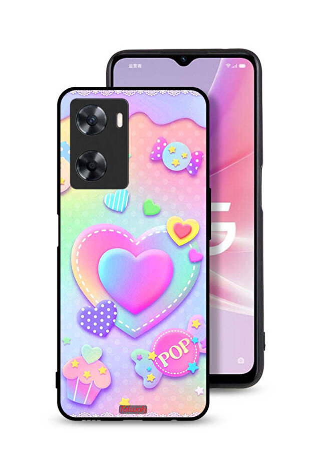 غطاء حماية لهاتف Oppo A57s برسومات قلوب البوب
