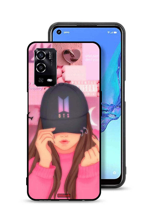 غطاء حماية لهاتف Oppo A55 4G بطبعة فتاة سناب