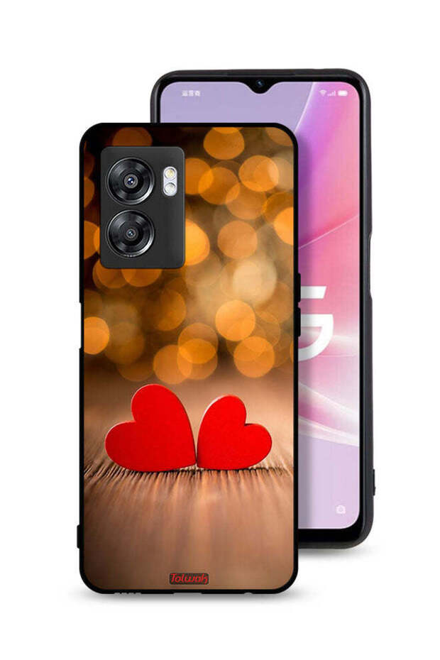 غطاء حماية لهاتف Oppo A57 5G بتصميم قلبين جميلين
