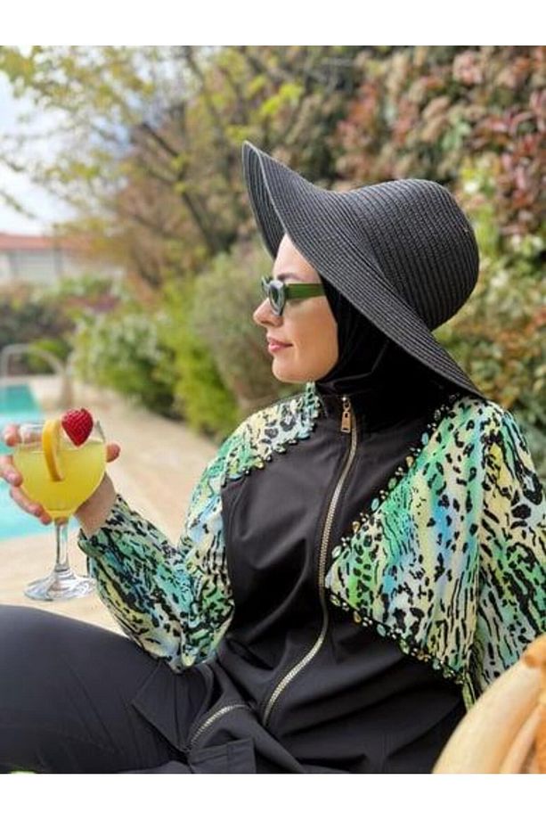 MOODBASİC SWİMWEAR LEOPAR İŞLEMELİ TESETTÜR MAYO - 2