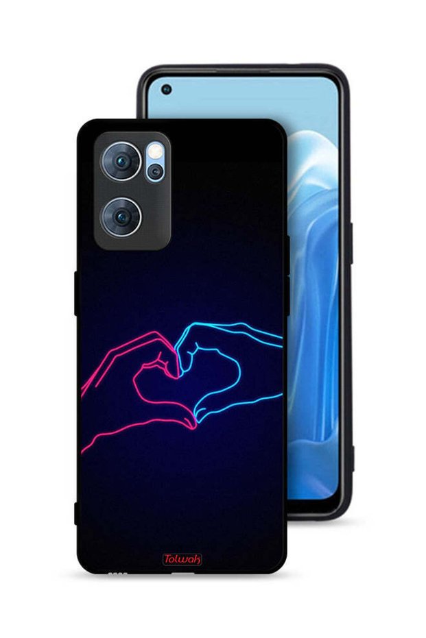 غطاء حماية لهاتف Oppo Reno7 5G بتصميم يد تلامس القلب