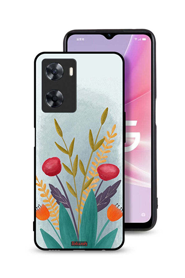 غطاء حماية لهاتف Oppo A77s برسومات نباتية